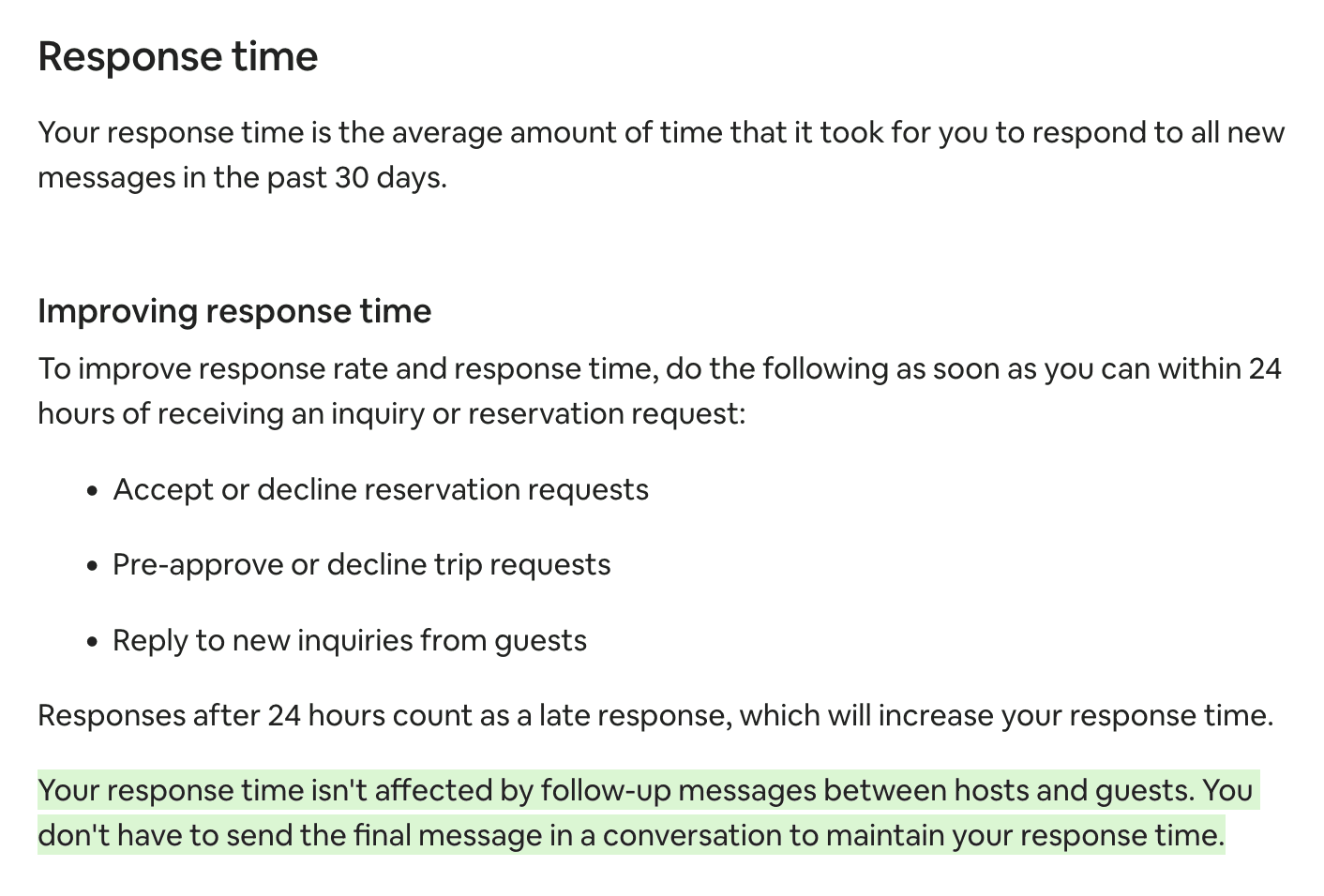 Response Time Metric Calculation on Airbnb